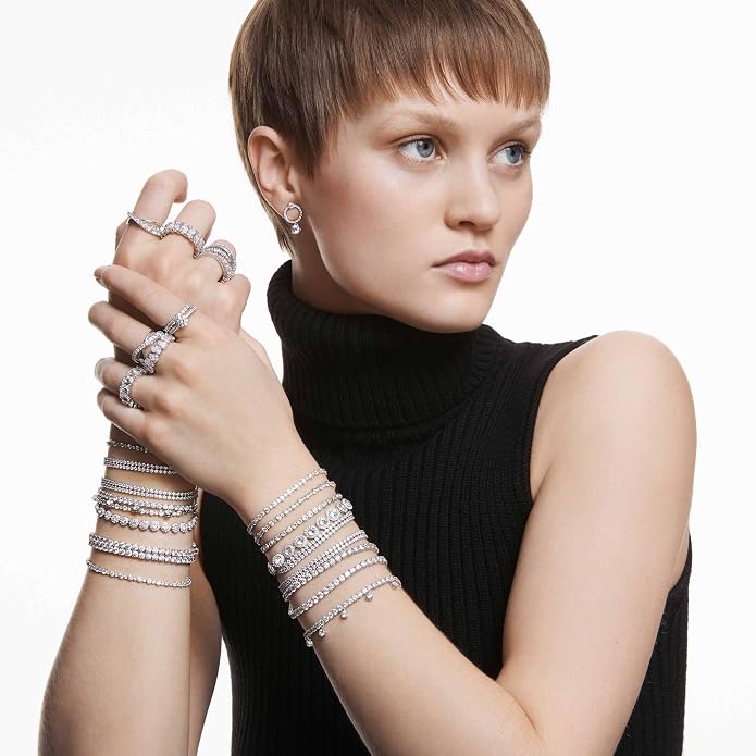 Swarovski Matrix Tennis Soft Bracelet, Round Cut Clear Crystals, Part of the Matrix Tennis Collection